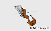 Physical 3D Map of Dali, single color outside