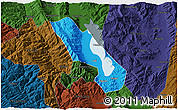 Political 3D Map of Dali, darken