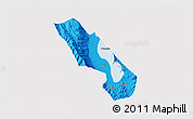 Political 3D Map of Dali, single color outside