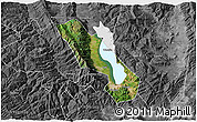 Satellite 3D Map of Dali, desaturated