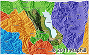 Satellite 3D Map of Dali, political outside