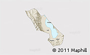 Shaded Relief 3D Map of Dali, cropped outside