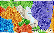 Shaded Relief 3D Map of Dali, political outside