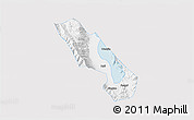 Silver Style 3D Map of Dali, single color outside