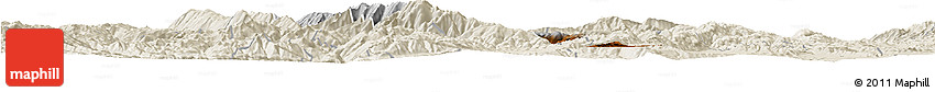 Physical Horizon Map of Dali, shaded relief outside