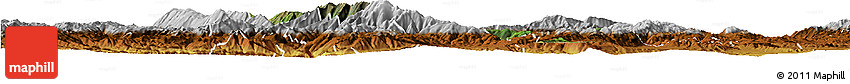 Satellite Horizon Map of Dali, physical outside