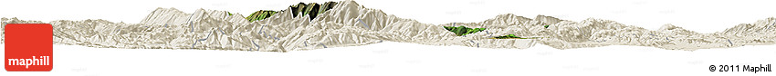 Satellite Horizon Map of Dali, shaded relief outside
