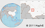 Gray Location Map of Dali, highlighted country