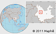 Gray Location Map of Dali, highlighted parent region