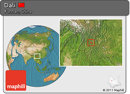 Satellite Location Map of Dali