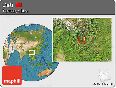 Satellite Location Map of Dali