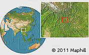 Satellite Location Map of Dali