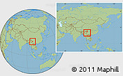 Savanna Style Location Map of Dali, within the entire country