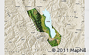 Satellite Map of Dali, shaded relief outside