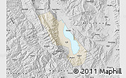 Shaded Relief Map of Dali, desaturated