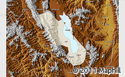 Shaded Relief Map of Dali, physical outside
