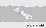 Gray Panoramic Map of Dali, single color outside