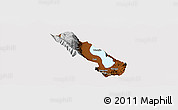 Physical Panoramic Map of Dali, cropped outside