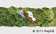Physical Panoramic Map of Dali, satellite outside