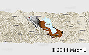 Physical Panoramic Map of Dali, shaded relief outside
