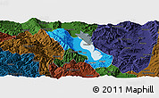 Political Panoramic Map of Dali, darken