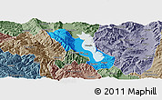 Political Panoramic Map of Dali, semi-desaturated