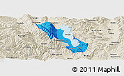 Political Panoramic Map of Dali, shaded relief outside