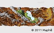 Satellite Panoramic Map of Dali, physical outside