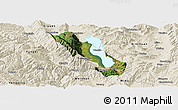Satellite Panoramic Map of Dali, shaded relief outside