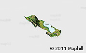 Satellite Panoramic Map of Dali, single color outside
