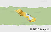 Savanna Style Panoramic Map of Dali, single color outside