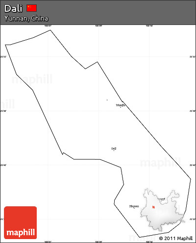 Blank Simple Map of Dali, cropped outside
