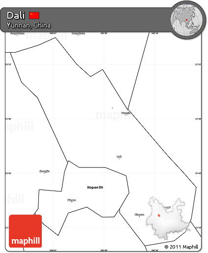Blank Simple Map of Dali