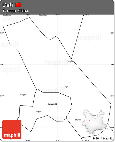 Blank Simple Map of Dali