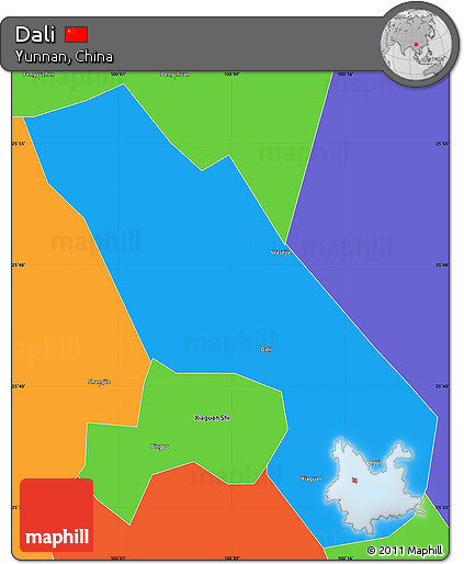 Political Simple Map of Dali