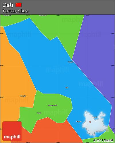 Political Simple Map of Dali