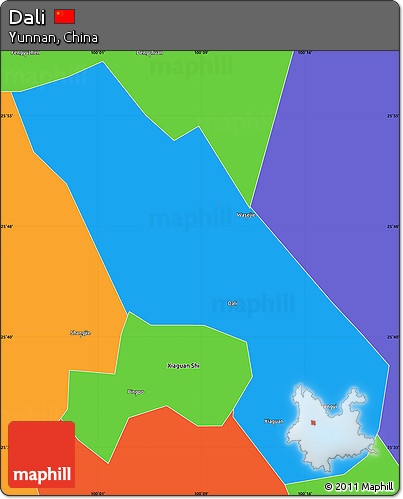Political Simple Map of Dali