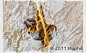 Physical 3D Map of Dongchun Shi, lighten