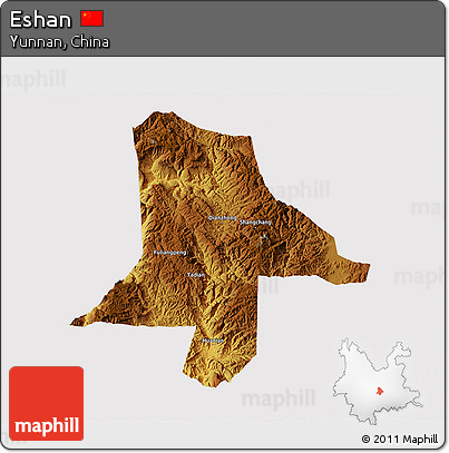 Physical 3D Map of Eshan, cropped outside