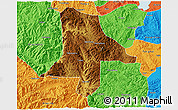 Physical 3D Map of Eshan, political outside