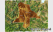 Physical 3D Map of Eshan, satellite outside