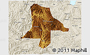 Physical 3D Map of Eshan, shaded relief outside