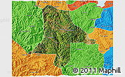 Satellite 3D Map of Eshan, political outside