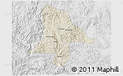 Shaded Relief 3D Map of Eshan, lighten, desaturated
