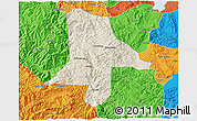 Shaded Relief 3D Map of Eshan, political outside