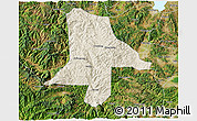 Shaded Relief 3D Map of Eshan, satellite outside