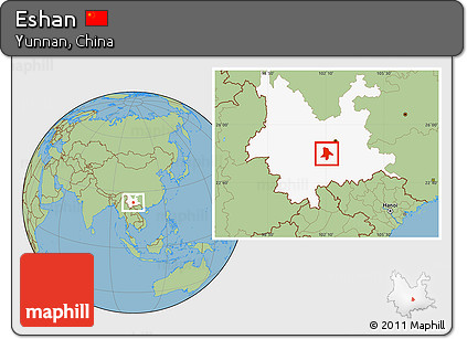 Savanna Style Location Map of Eshan, highlighted parent region