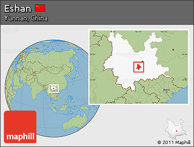 Savanna Style Location Map of Eshan, highlighted parent region