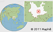 Savanna Style Location Map of Eshan, highlighted parent region