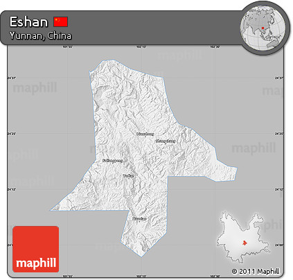 Gray Map of Eshan, single color outside